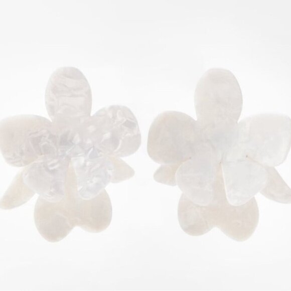 Zara Acetate Flower Earrings NWT - Picture 3 of 5